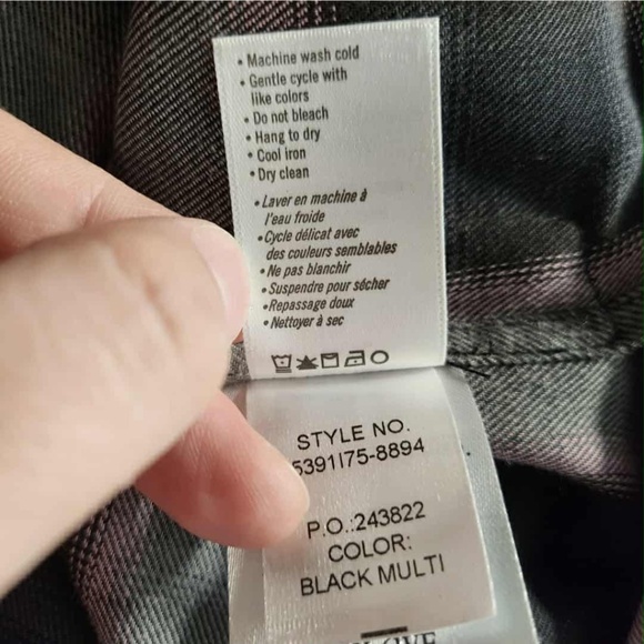 PAIGE Pink & Black Oversized Princess Punk Emo Alt Flannel Fall Shirt M - Picture 8 of 9